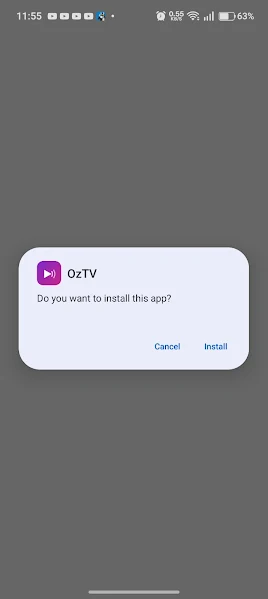 OZ TV APK home interface preview